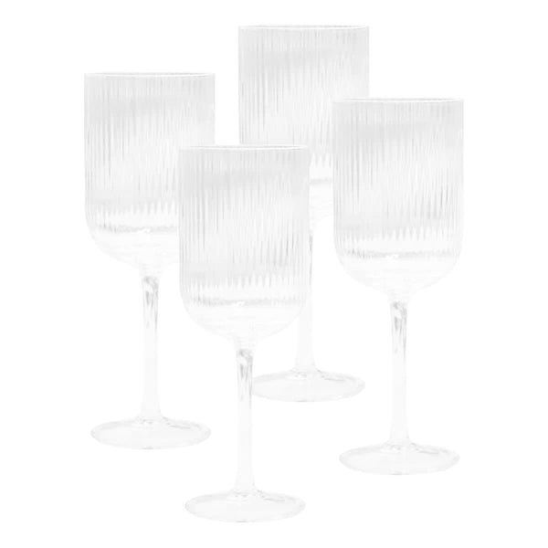 Ivy Ribbed Wine Glasses [11-G102]