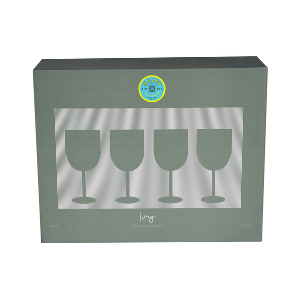 Ivy Ribbed Wine Glasses [11-G102]