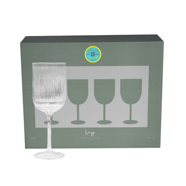 Ivy Ribbed Wine Glasses [11-G102]