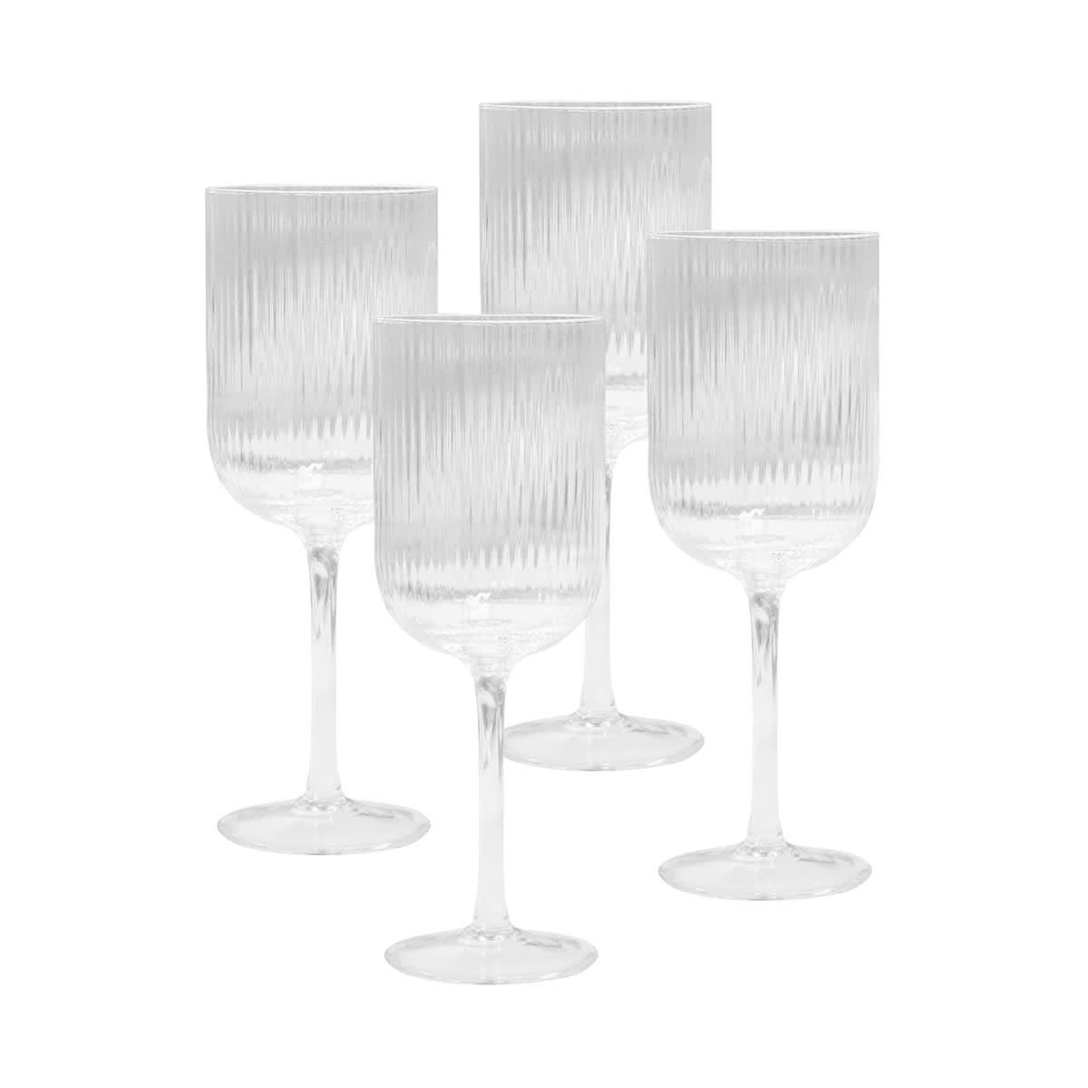 Ivy Ribbed Wine Glasses [11-G102]