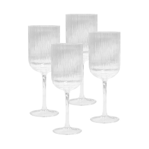 Ivy Ribbed Wine Glasses [11-G102]