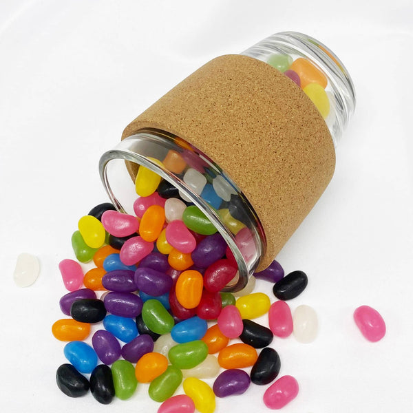 Jelly Bean In Cork Band Glass Coffee Cup [19-JB012]