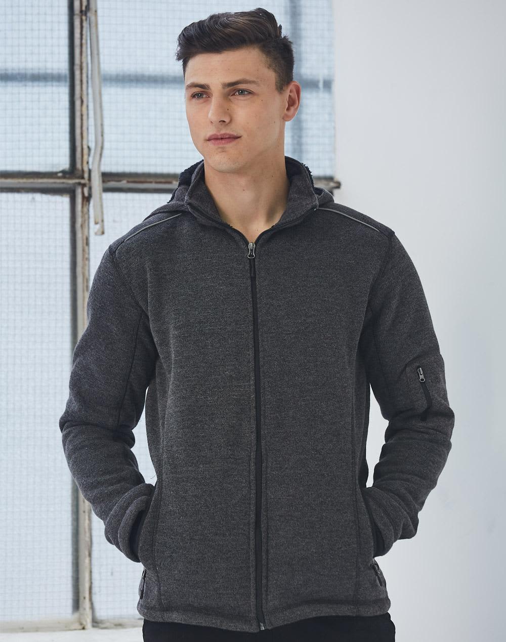Mens Heather Bonded Fleece Jacket [53-JK41]