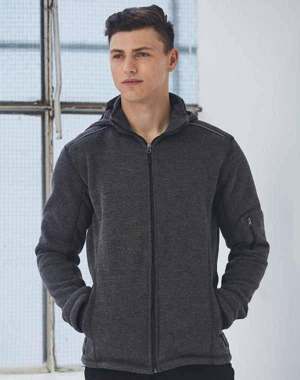 Mens Heather Bonded Fleece Jacket [53-JK41]