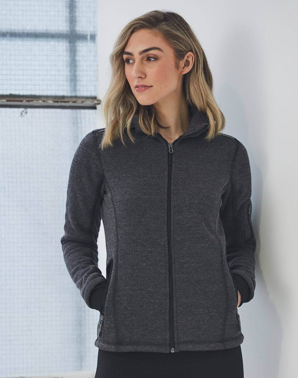 Ladies Heather Bonded Fleece Jacket [53-JK42]
