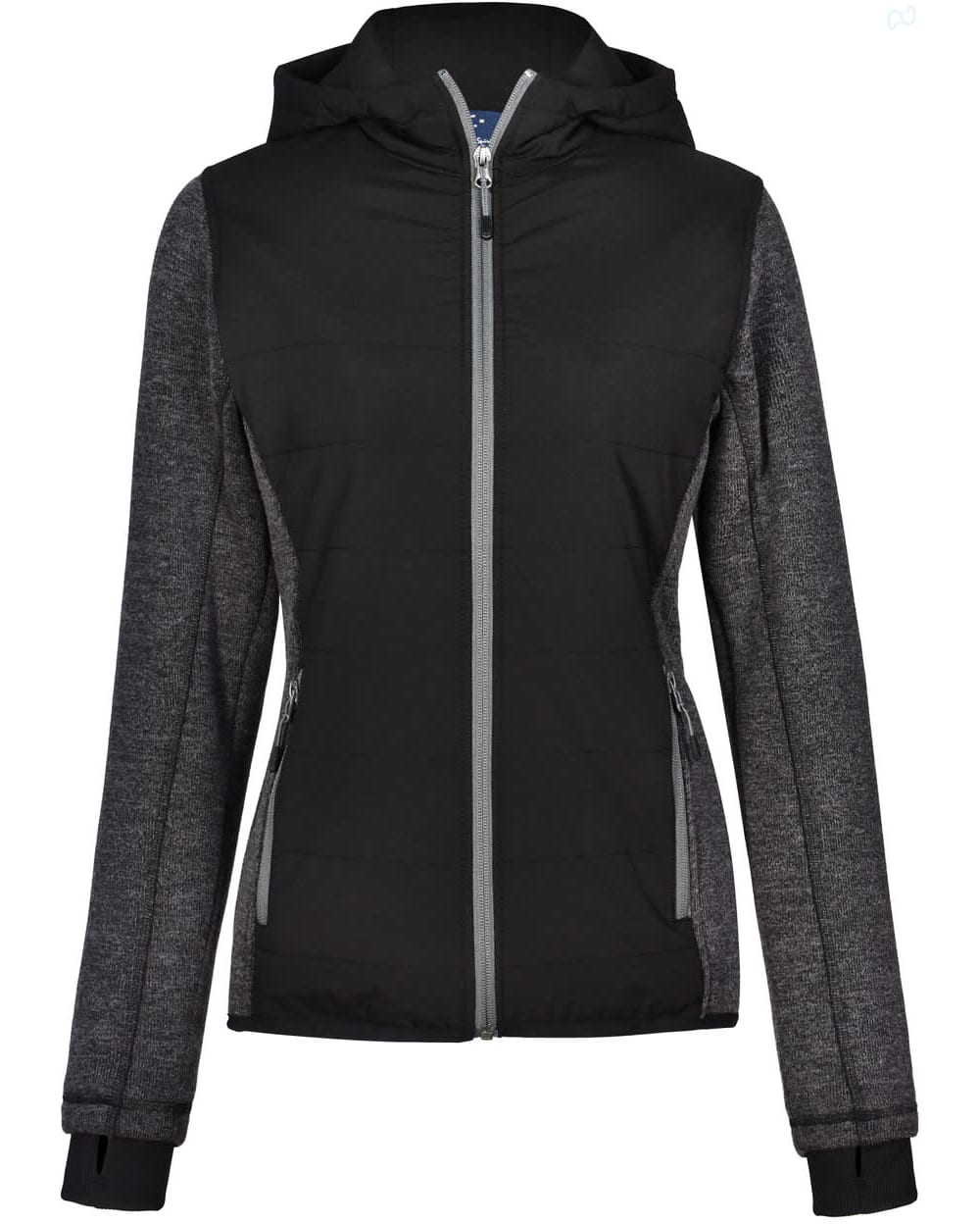 Ladies Heather Sleeve/Quilted Body Jacket [53-JK44]