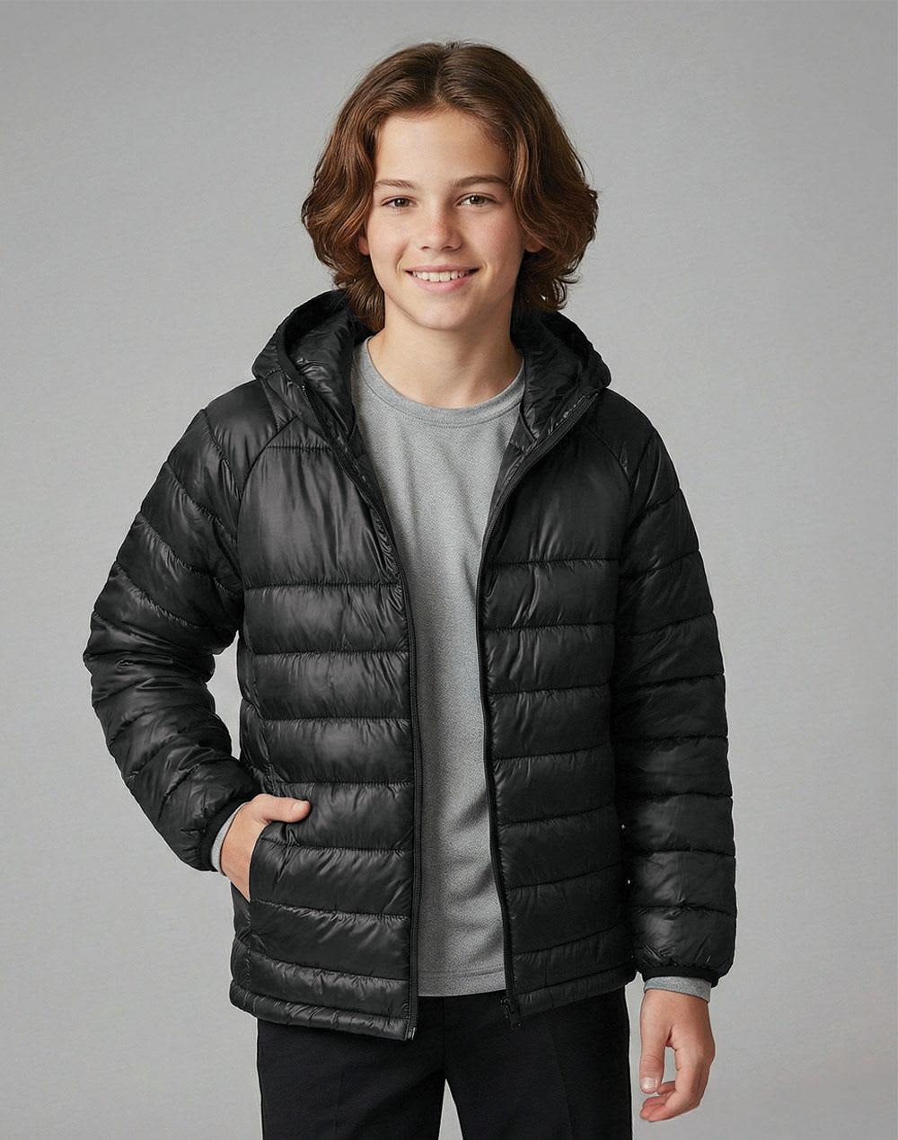 Kids Sustainable Lightweight Hooded Puffer Jacket [53-JK67K]