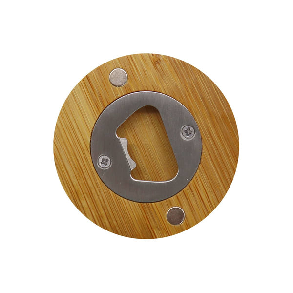 Round Bamboo Bottle Opener [11-K280]