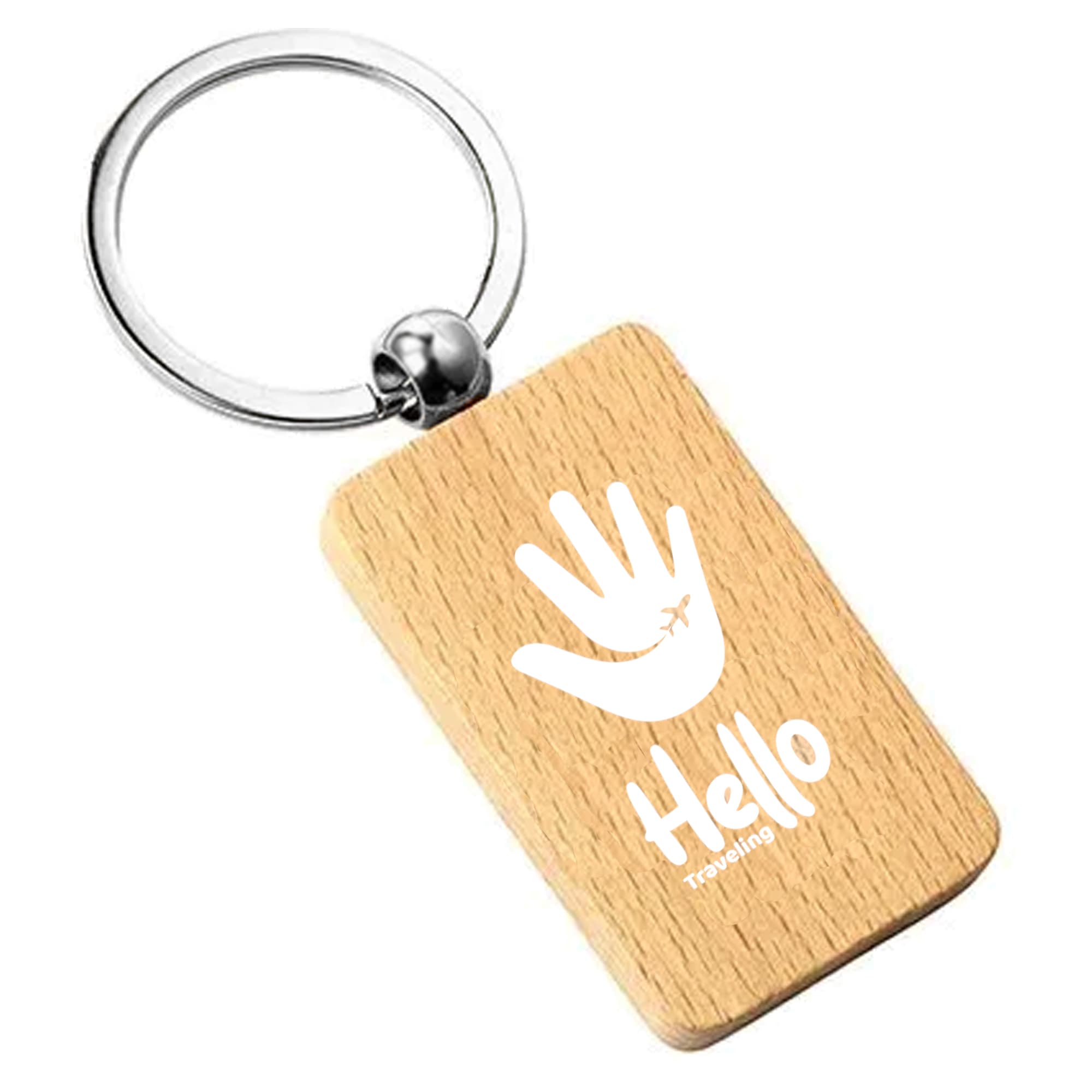 Wood Euro Key Ring [19-KRS025]
