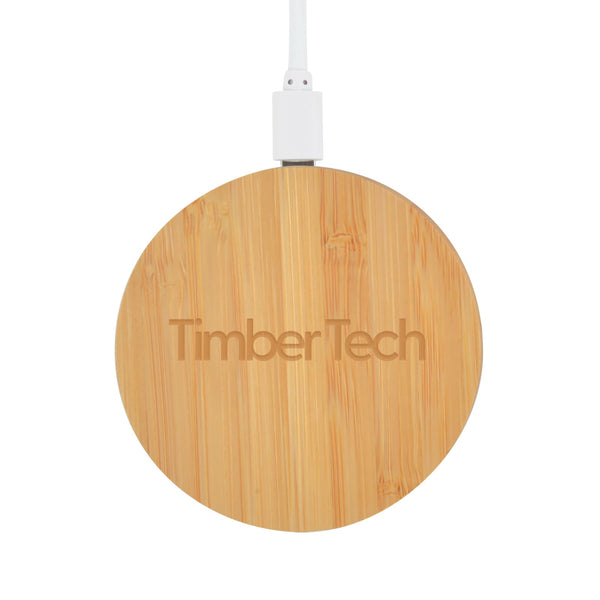 Arc Round Bamboo Wireless Charger [2-LL0220]