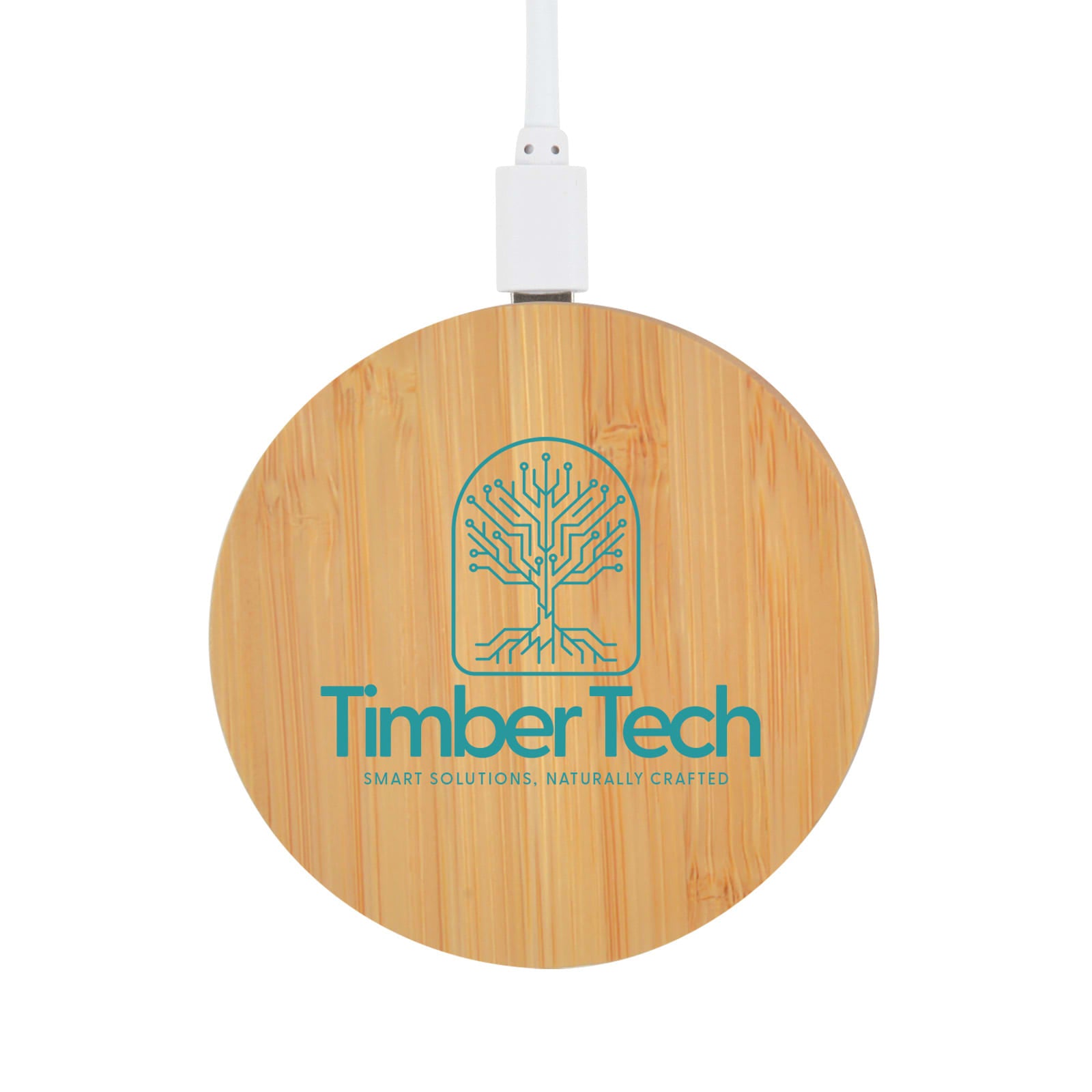 Arc Round Bamboo Wireless Charger [2-LL0220]