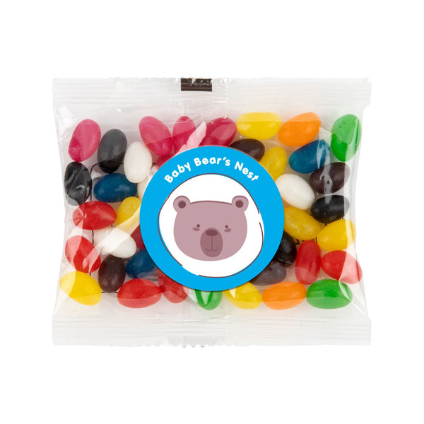 Assorted Colour Mini Jelly Beans in 50 Gram Cello Bag [2-LL31470]