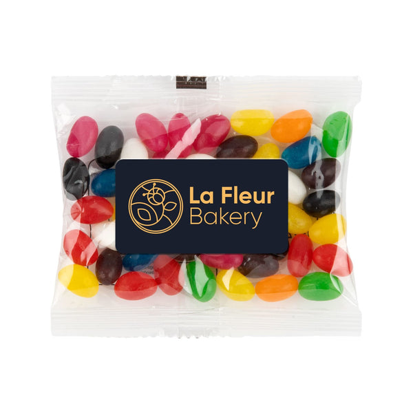 Assorted Colour Mini Jelly Beans in 50 Gram Cello Bag [2-LL31470]