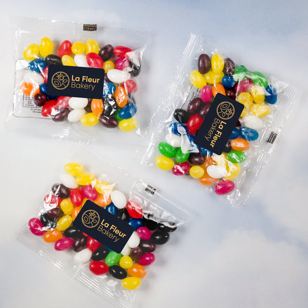 Assorted Colour Mini Jelly Beans in 50 Gram Cello Bag [2-LL31470]