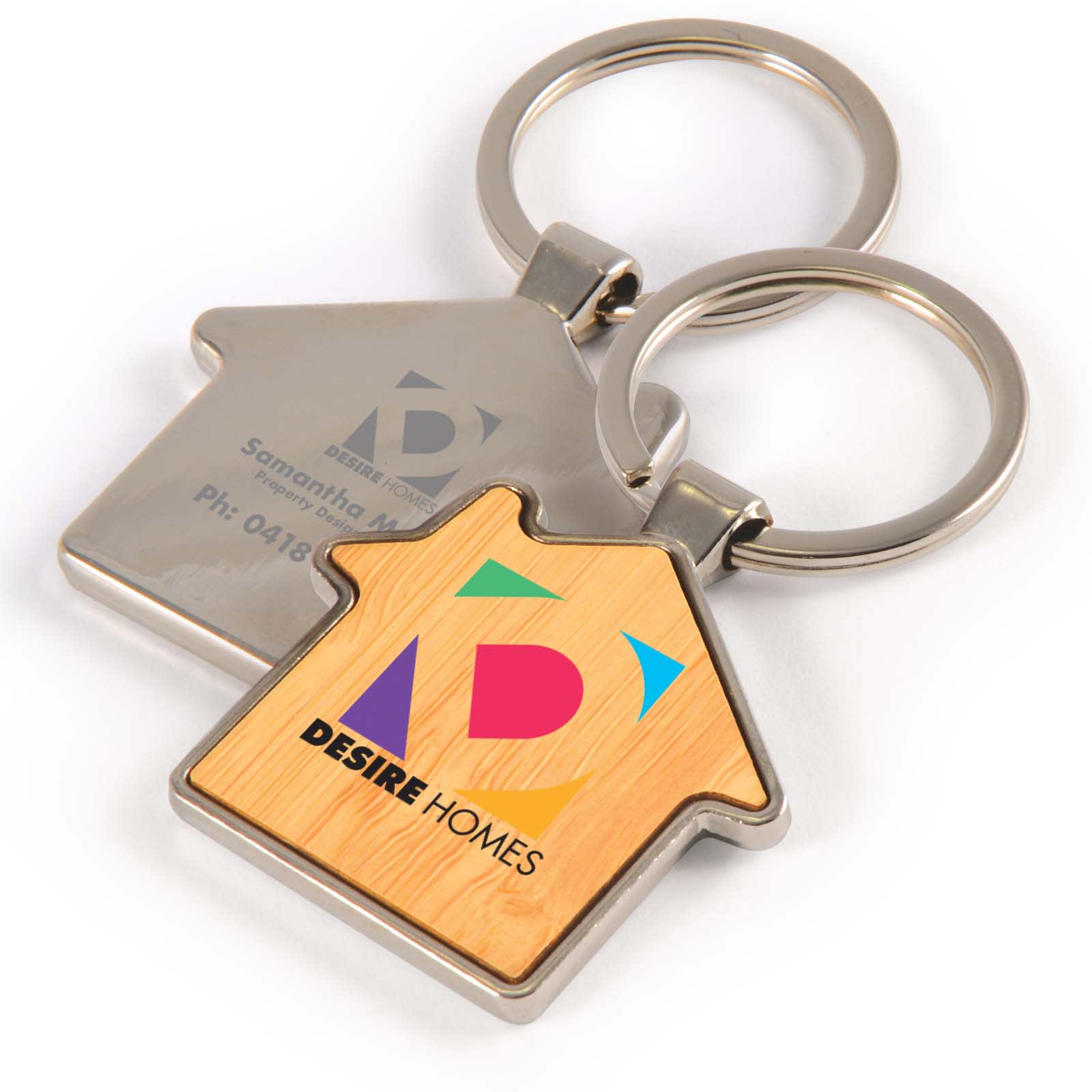 House Bamboo Zinc Keytag [2-LL3522]