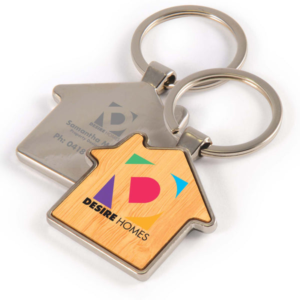 House Bamboo Zinc Keytag [2-LL3522]