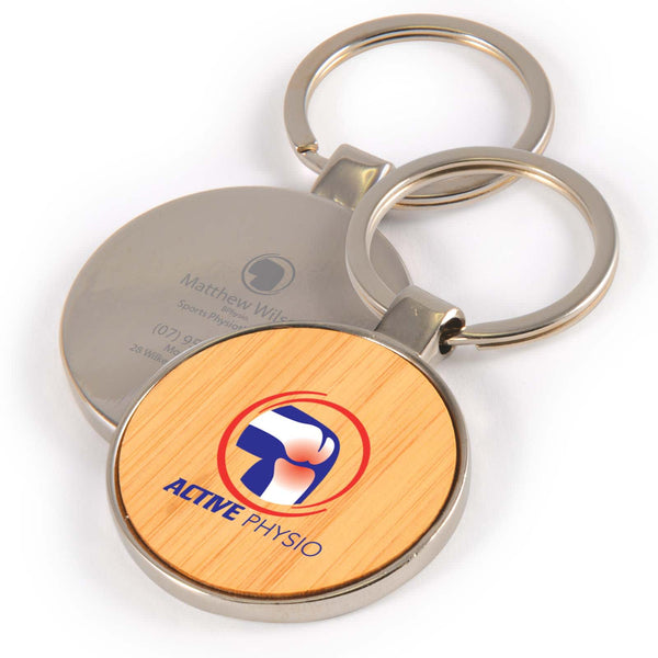 Circle Bamboo Zinc Keytag [2-LL3524]