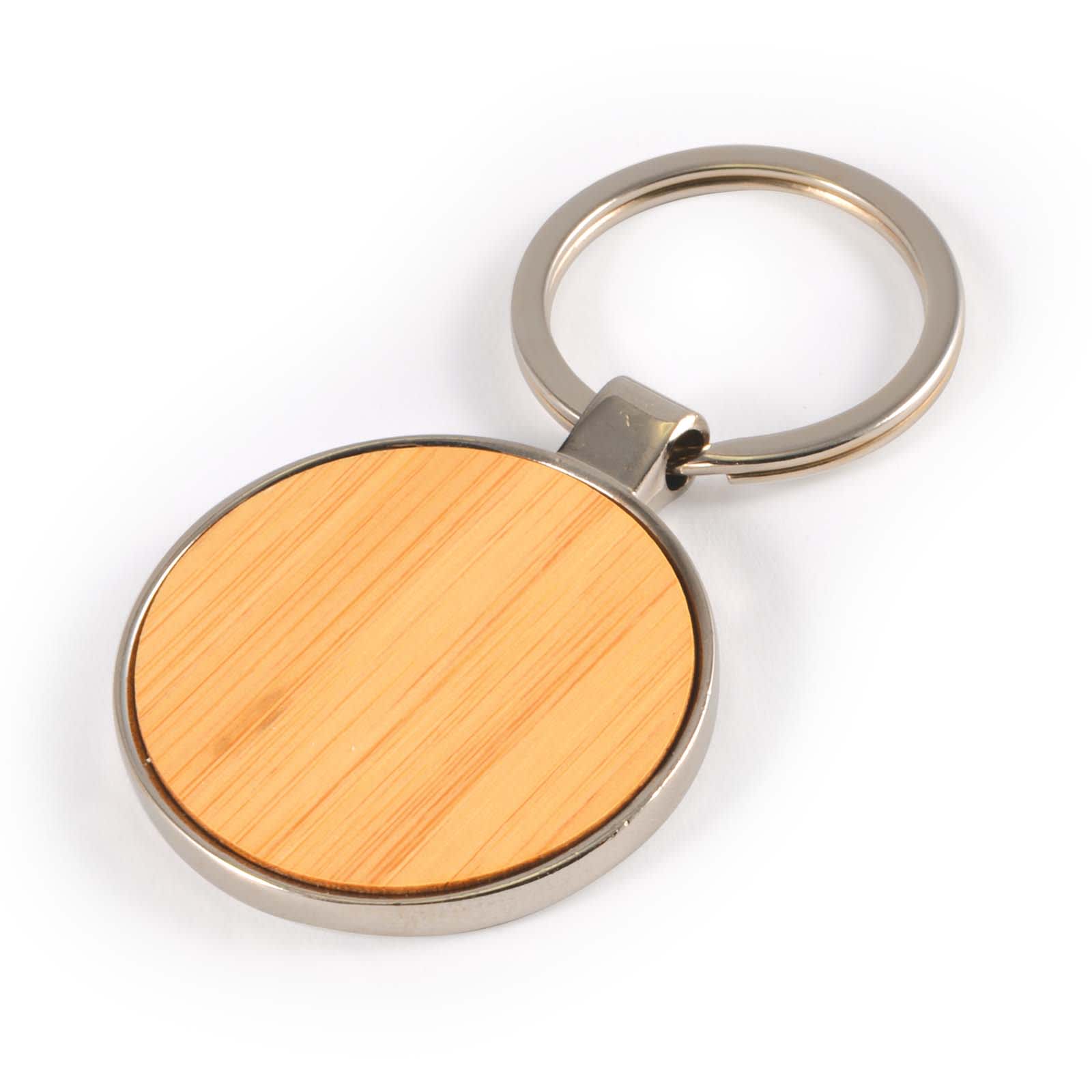 Circle Bamboo Zinc Keytag [2-LL3524]