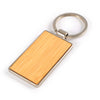 Rectangle Bamboo Zinc Keytag [2-LL3526]