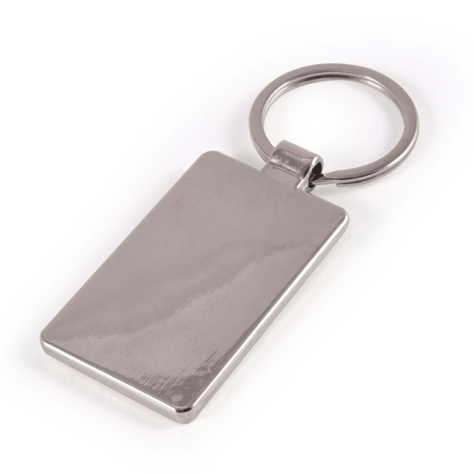 Rectangle Bamboo Zinc Keytag [2-LL3526]