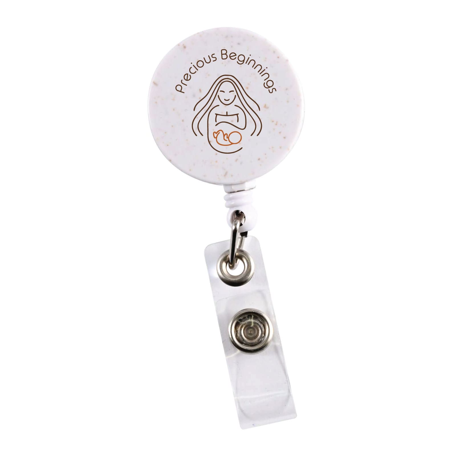 Retractable Badge Holder Wheat Straw [2-LL452]