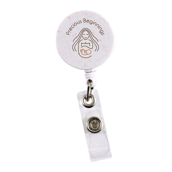 Retractable Badge Holder Wheat Straw [2-LL452]