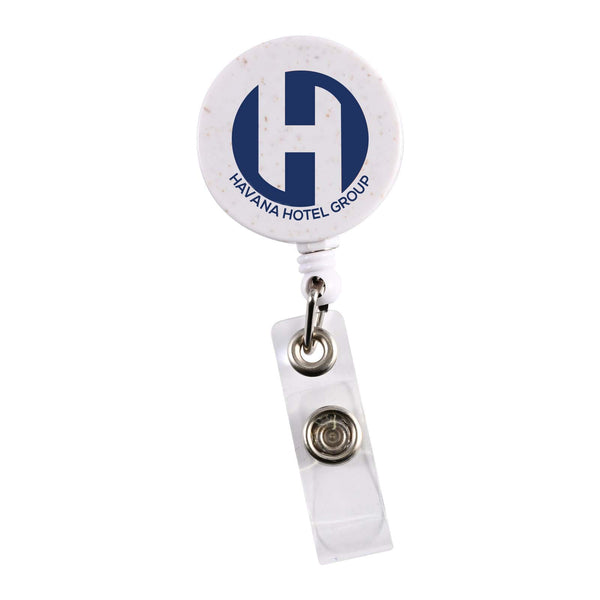 Retractable Badge Holder Wheat Straw [2-LL452]