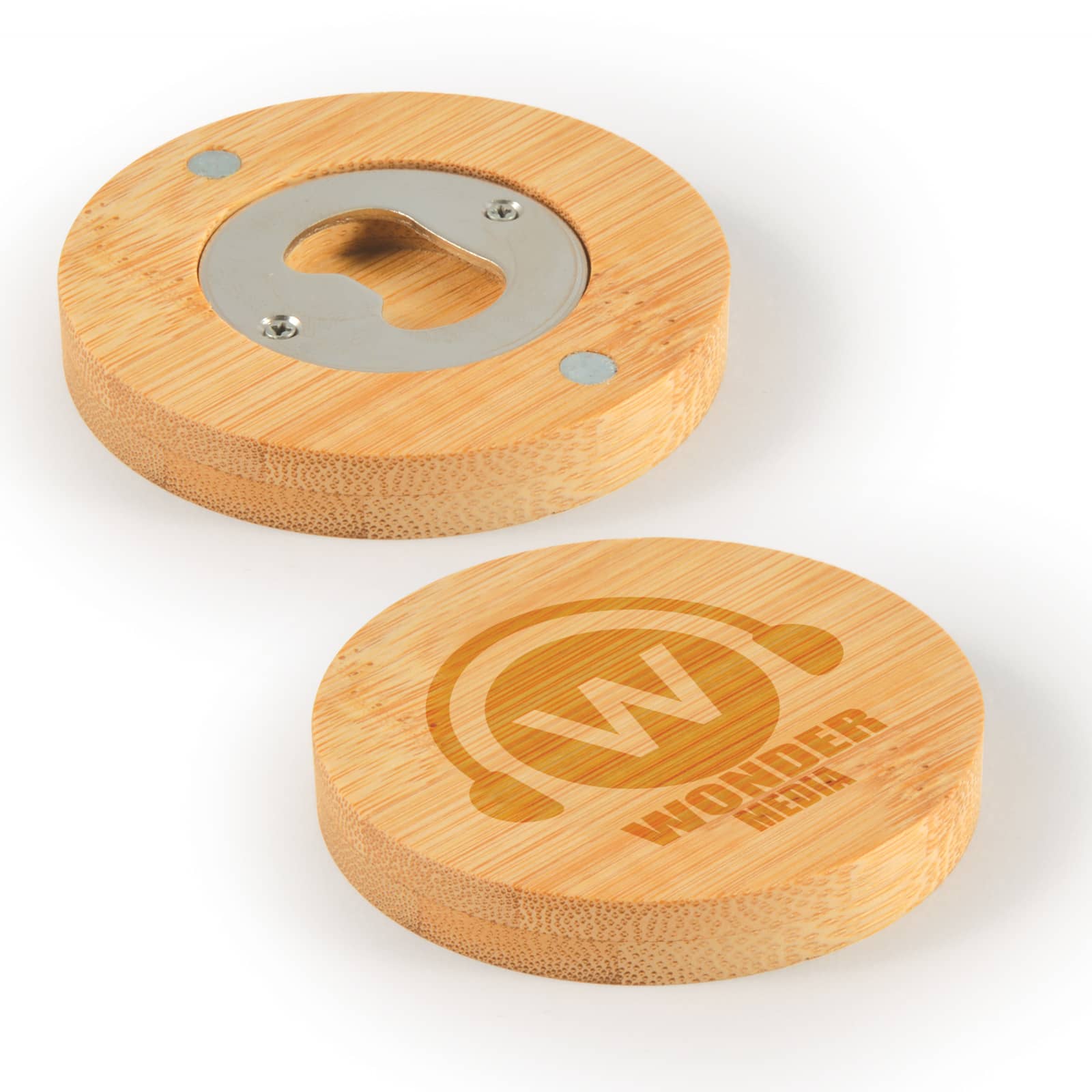 Discus Bamboo Bottle Opener Coaster [2-LL4998]