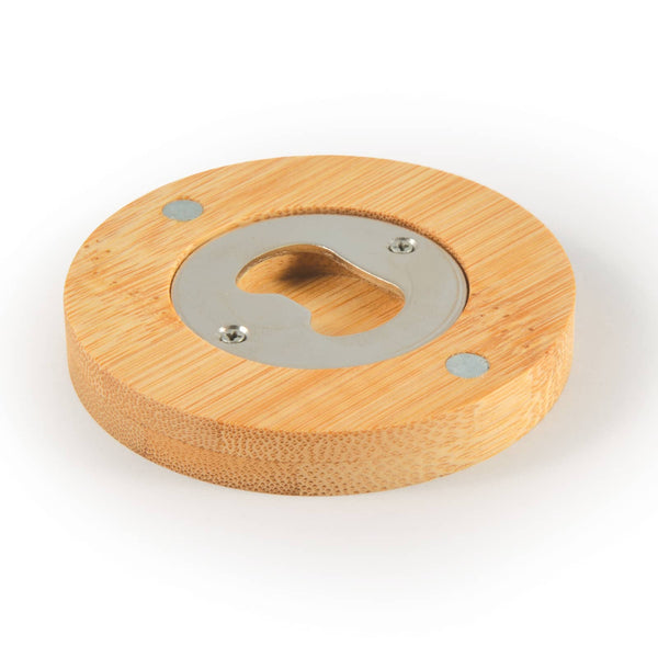 Discus Bamboo Bottle Opener Coaster [2-LL4998]