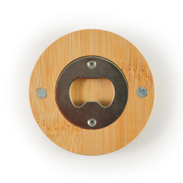 Discus Bamboo Bottle Opener Coaster [2-LL4998]