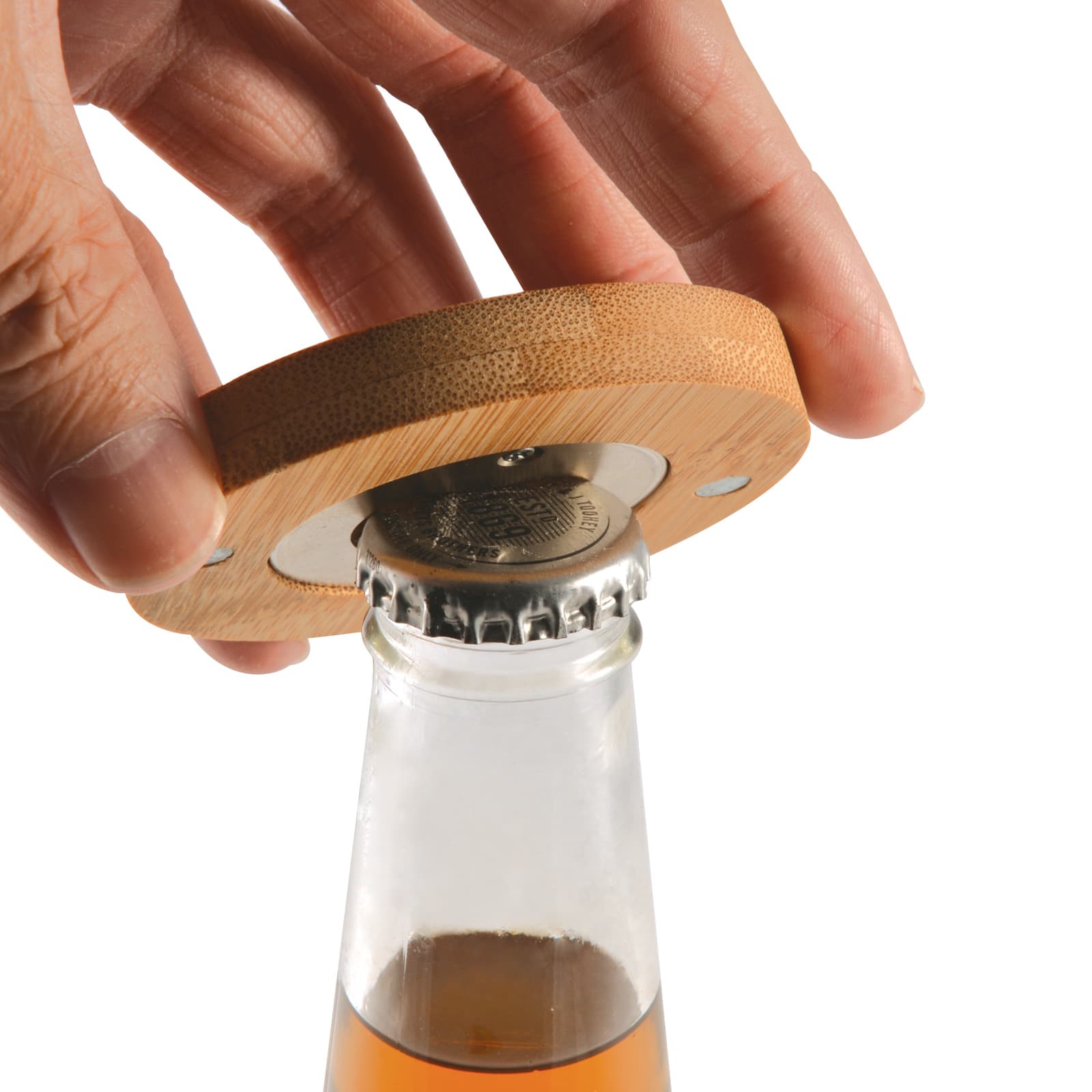 Discus Bamboo Bottle Opener Coaster [2-LL4998]