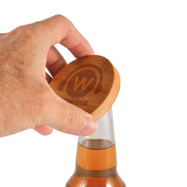 Discus Bamboo Bottle Opener Coaster [2-LL4998]