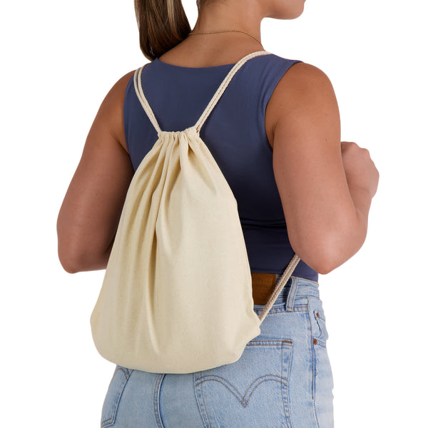 Calico Drawstring Library Backpack [2-LL506]