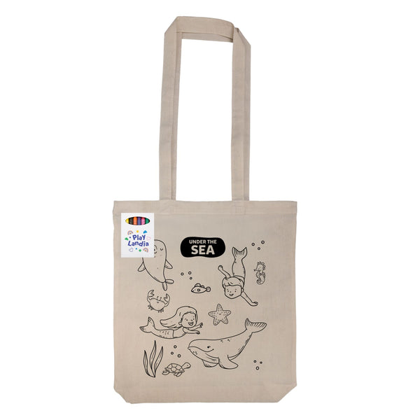 Get Crafty Folding Calico Bag and Crayons [2-LL531]