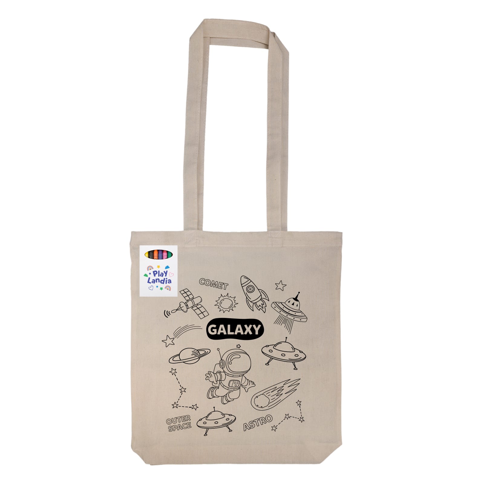 Get Crafty Folding Calico Bag and Crayons [2-LL531]