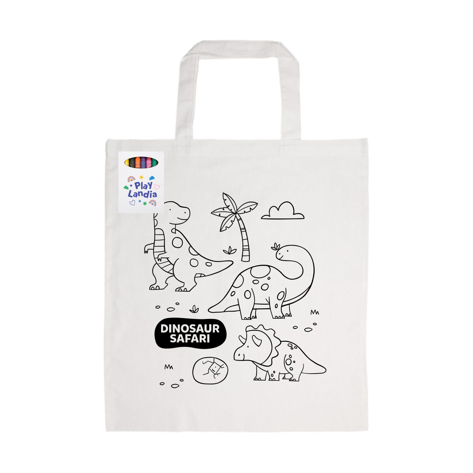 Colouring Short Handle Cotton Bag  Crayons [2-LL5520]