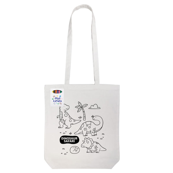 Colouring Long Handle Cotton Bag  Crayons [2-LL5521]
