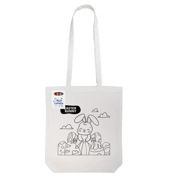 Colouring Long Handle Cotton Bag  Crayons [2-LL5521]