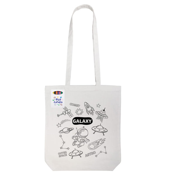 Colouring Long Handle Cotton Bag  Crayons [2-LL5521]