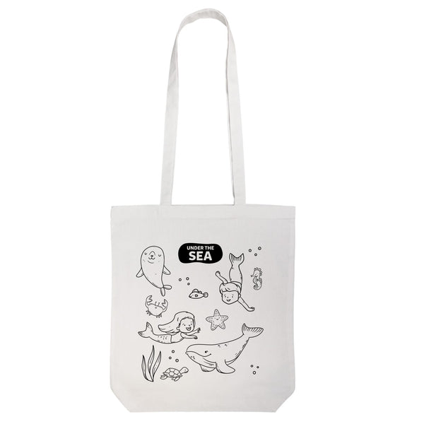 Colouring Long Handle Cotton Bag  Crayons [2-LL5521]