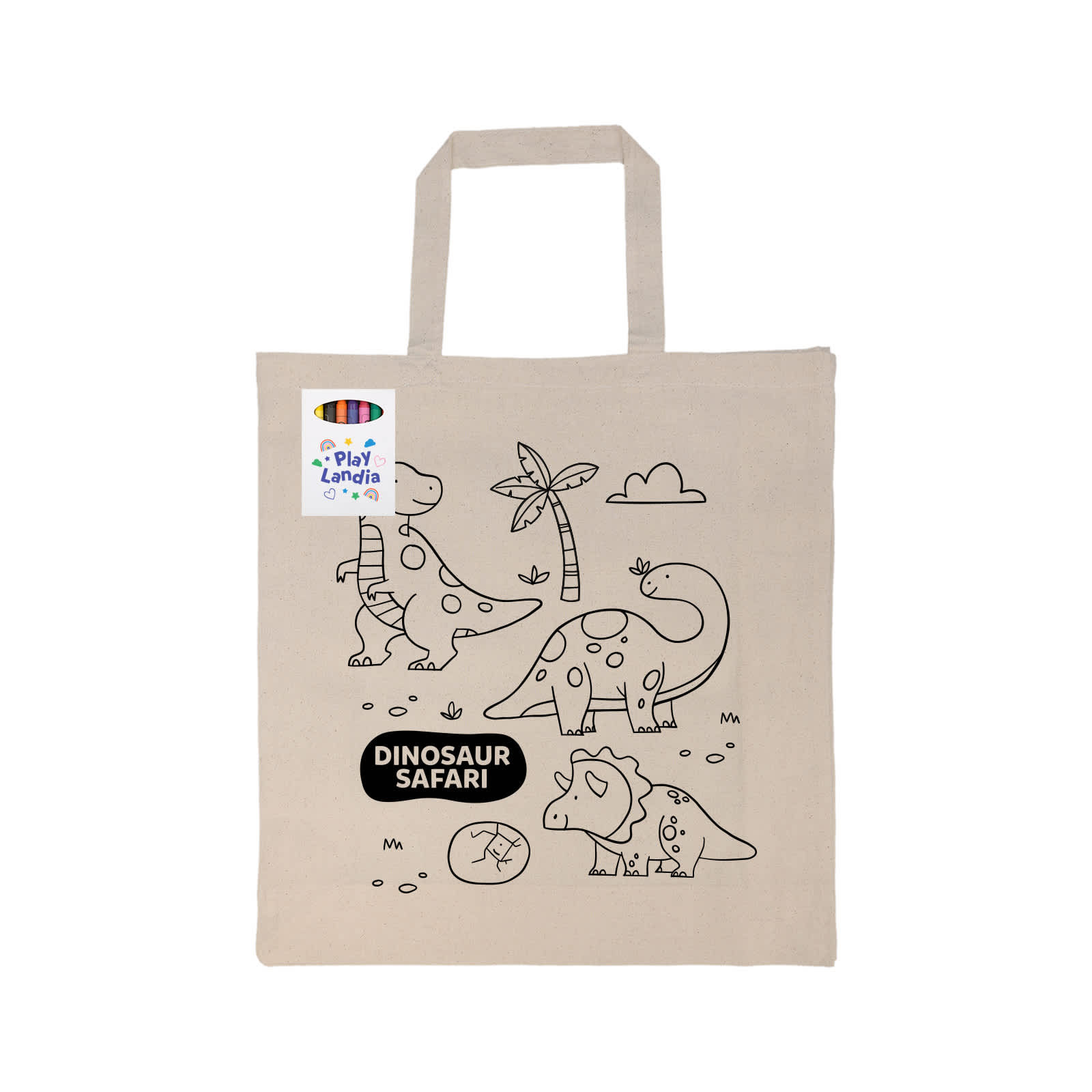 Colouring Short Handle Calico Bag  Crayons [2-LL5522]