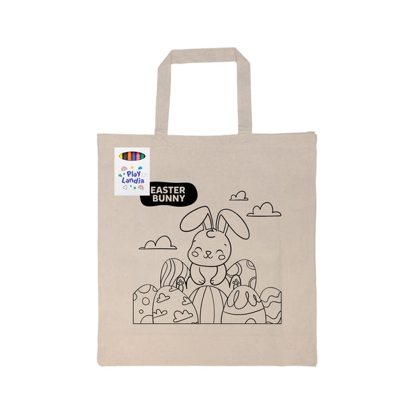 Colouring Short Handle Calico Bag  Crayons [2-LL5522]