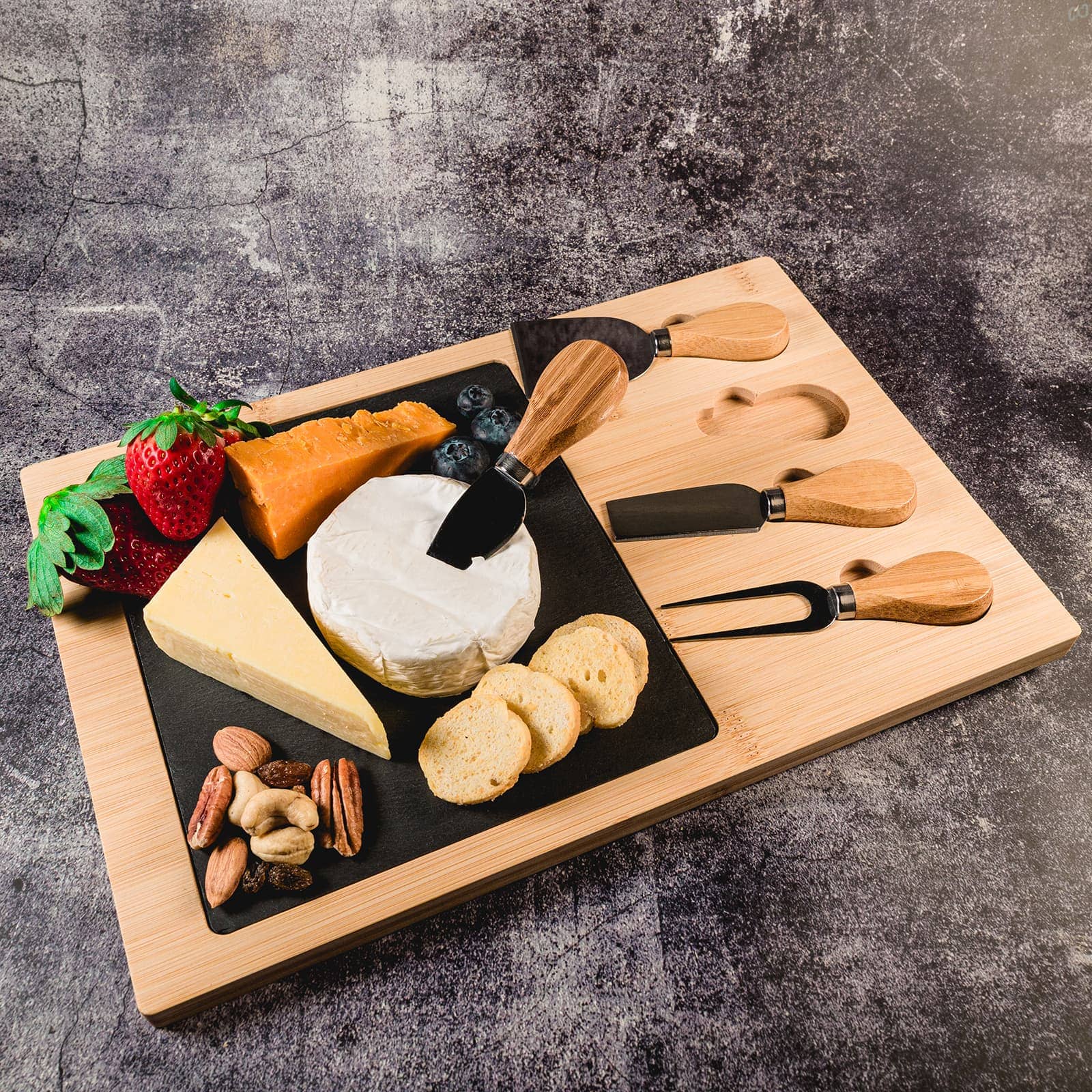 Mosaic Bamboo Slate Cheese Board [2-LL6712]