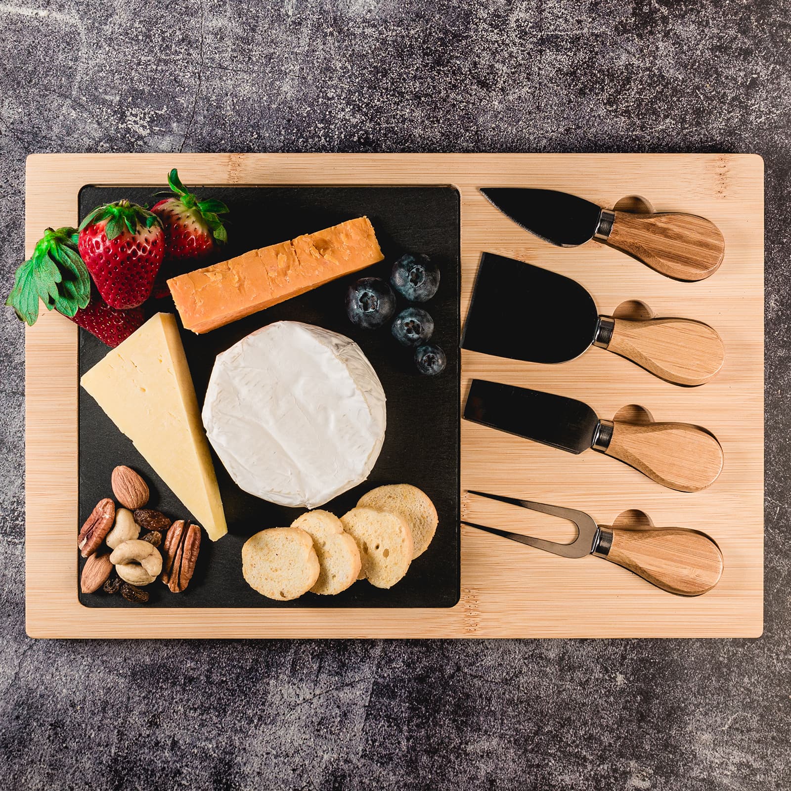 Mosaic Bamboo Slate Cheese Board [2-LL6712]