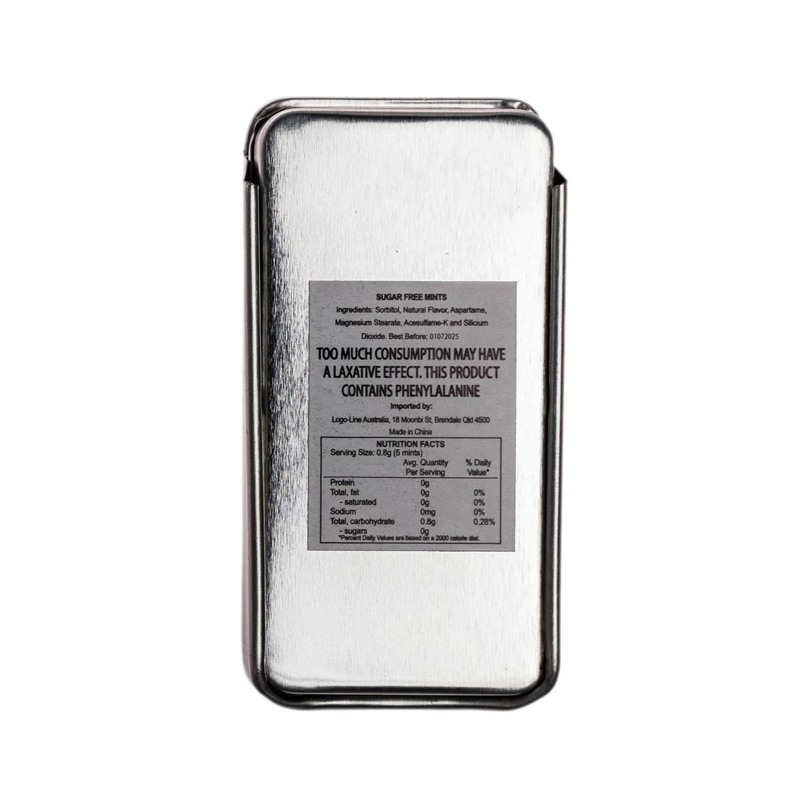 Sugar Free Breath Mints in Slider Tin [2-LL807]