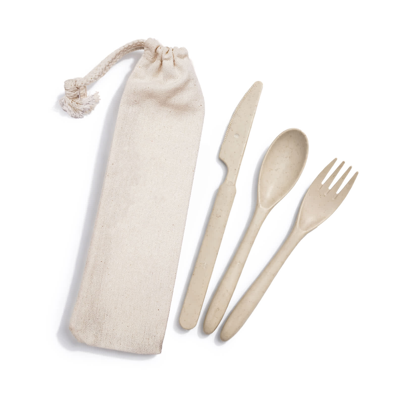 Delish Eco Cutlery Set in Calico Pouch [2-LL8790]