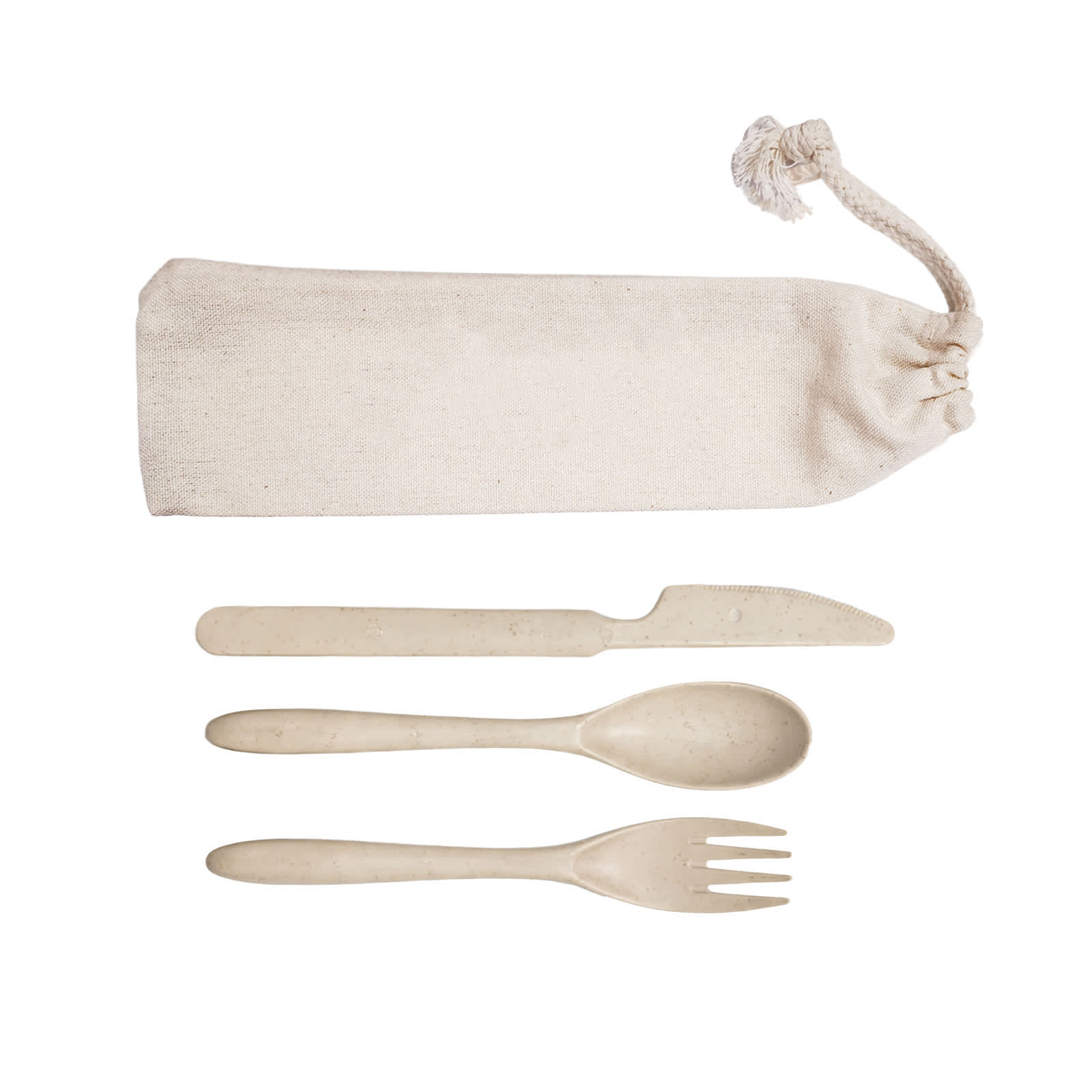 Delish Eco Cutlery Set in Calico Pouch [2-LL8790]