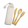 Miso Bamboo Cutlery Set in Calico Pouch [2-LL8794]