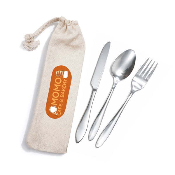 Banquet Cutlery Set in Calico Pouch [2-LL8798]