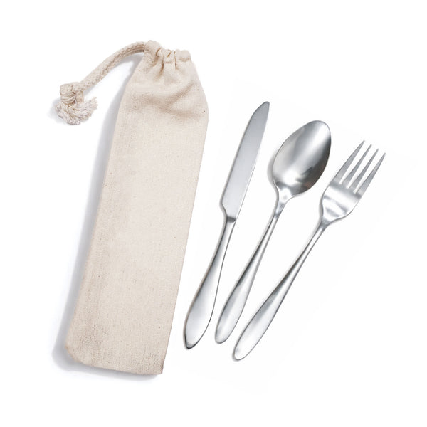 Banquet Cutlery Set in Calico Pouch [2-LL8798]